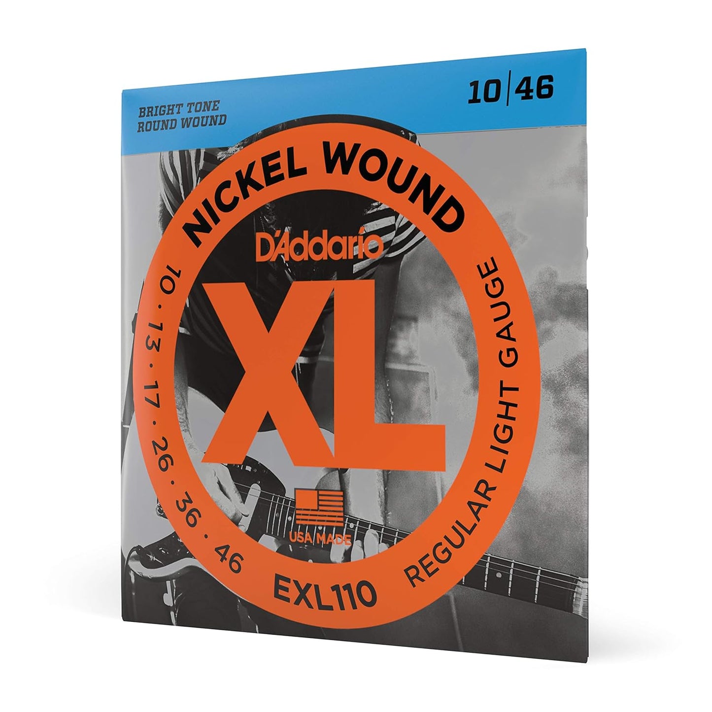 D'Addario Electric Regular (Light Gauge10/46 BRIGHT TONE ROUND WOUND) Guitar Strings (Bronze)