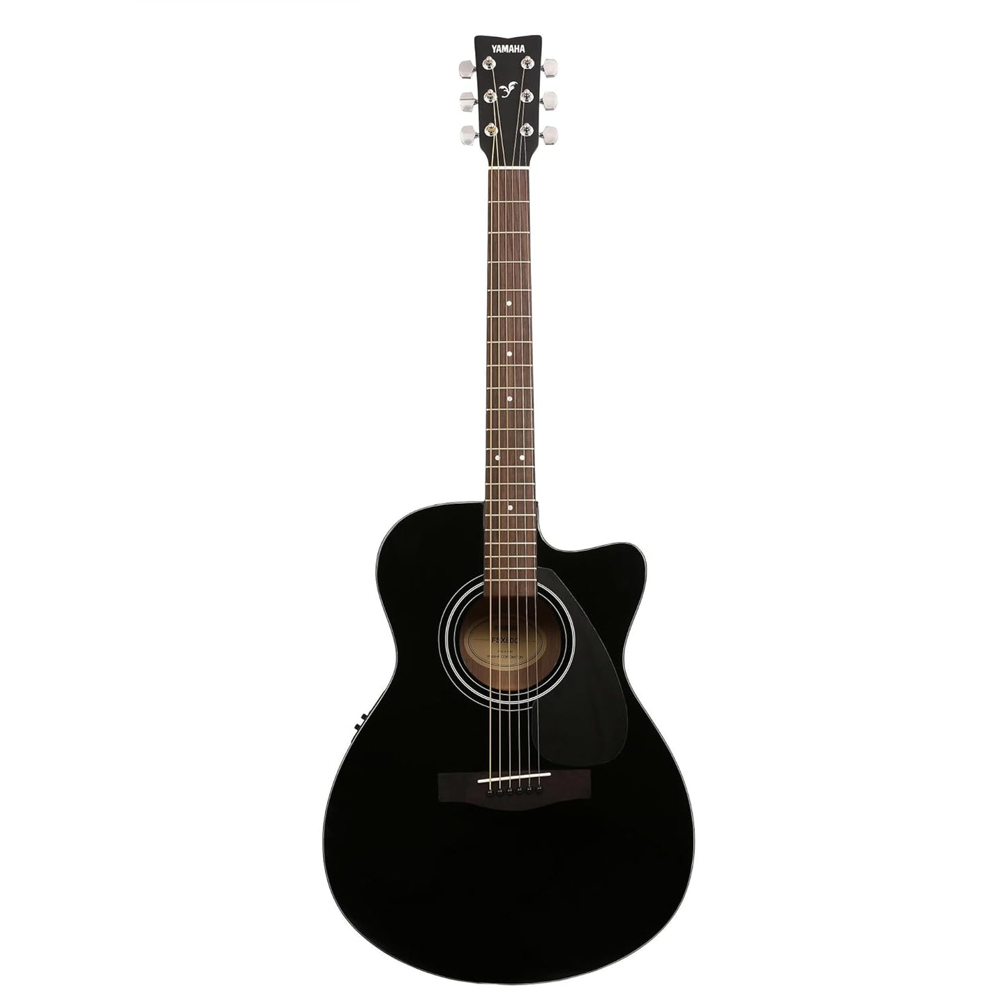 Yamaha FSX80C Semi-Acoustic Cutaway Guitar – Black Finish, 6 Strings, Full-Size, Built-in Pickup, Rich Tone, Comfortable Playability