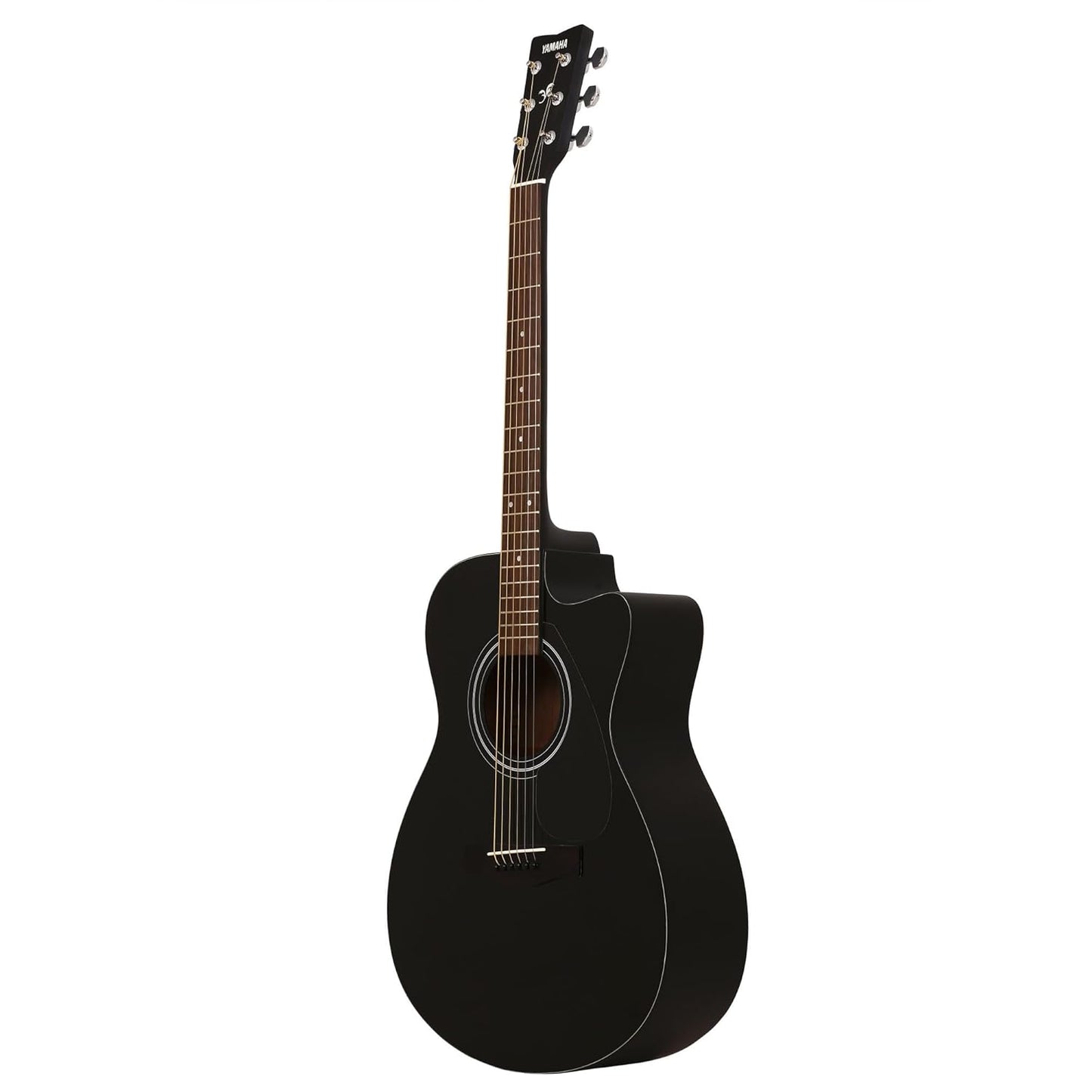 Yamaha FSX80C Semi-Acoustic Cutaway Guitar – Black Finish, 6 Strings, Full-Size, Built-in Pickup, Rich Tone, Comfortable Playability