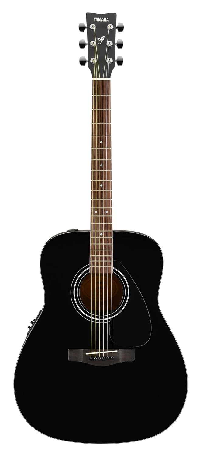Yamaha FX280 Electro-Acoustic Guitar – Black Finish, 6-String, Cutaway Design, Spruce Top, Rosewood Fretboard