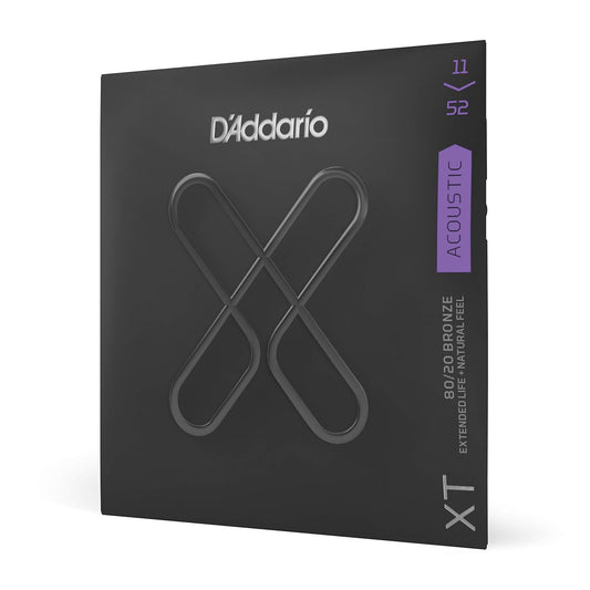 D'Addario XT 80/20 Bronze Acoustic Guitar Strings, Custom Light, 11-52