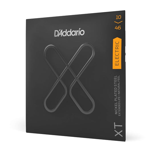 D'Addario XTE1046 XT Nickel Plated Steel Electric Guitar Strings, Regular Light, 10-46