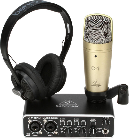 Behringer U-Phoria Studio Pro-Studio mic, Sound card, Studio setup