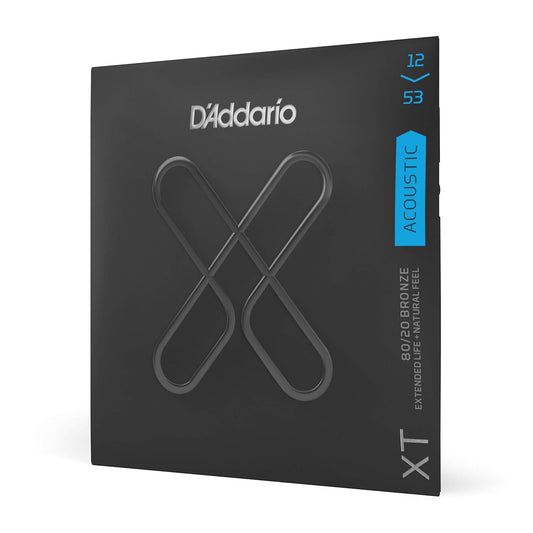 D'Addario XT 80/20 Bronze Acoustic Guitar Strings, Light, 12-53
