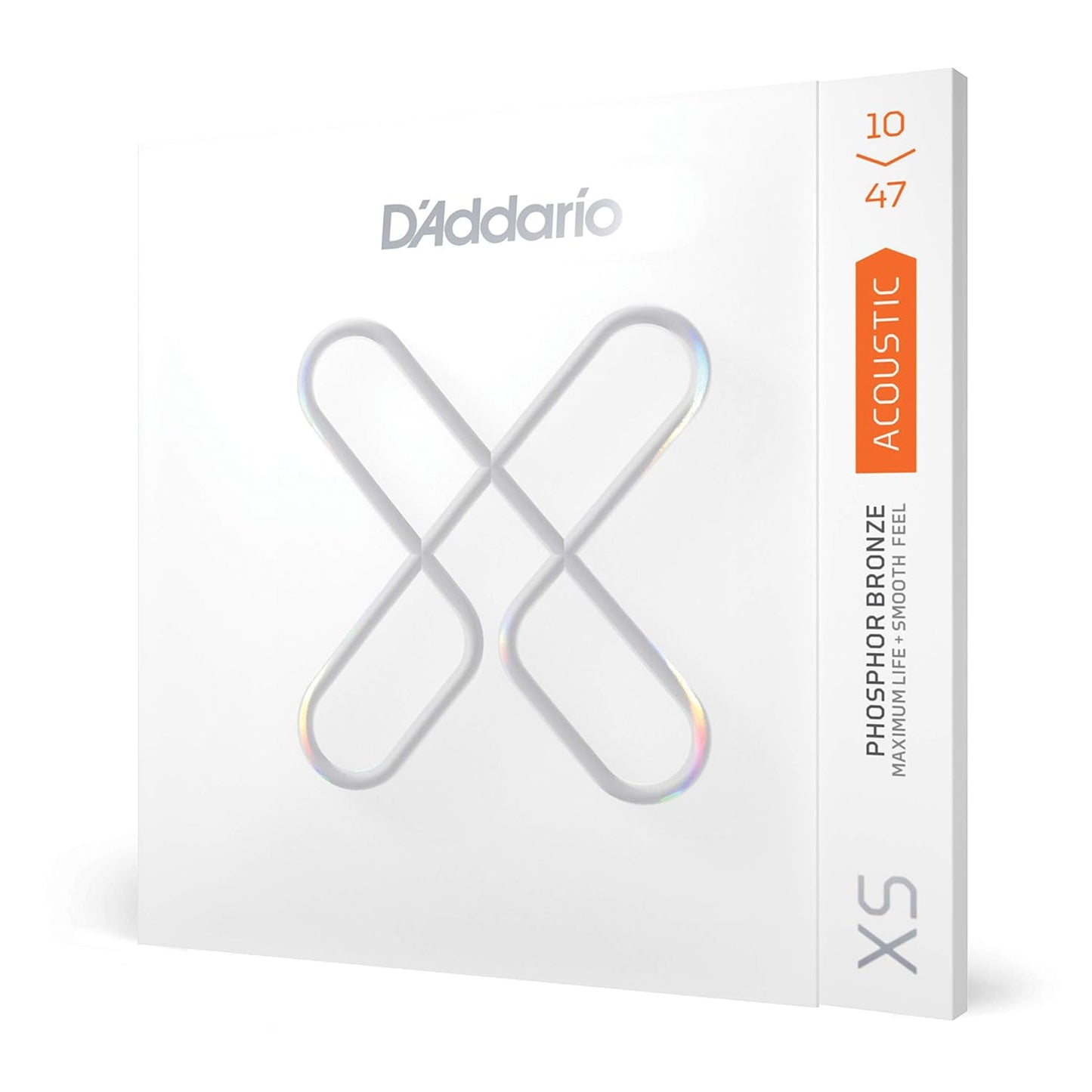 D'Addario XS Acoustic Guitar Coated Strings, Phosphor Bronze, Extra Light, 10-47 (XSAPB1047)