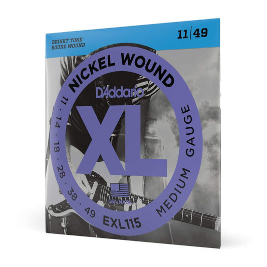 D'Addario EXL115 Nickel Wound 11-49 Medium Electric Guitar Strings