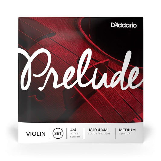 D'Addario J810 4/4M Prelude Violin String Set, 4/4 Scale, Medium Tension