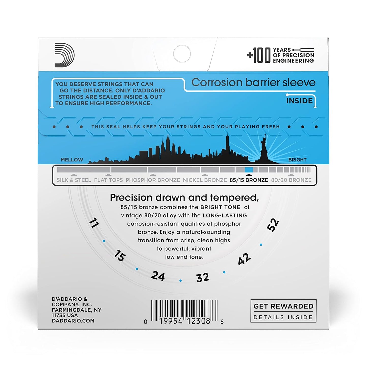 D'Addario EZ910 Bronze Acoustic Guitar Strings Light Gauge