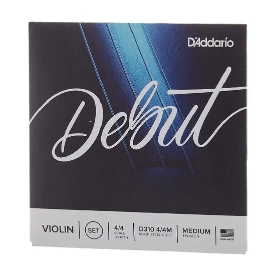 D’Addario Debut Violin String Set, model D310M, 4/4 size, Medium tension